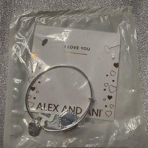 Alex and Ani Silver Bracelet with Heart Charms